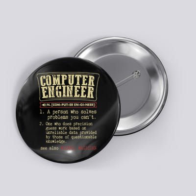 Computer Engineer Gift Funny Dictionary Definition Button