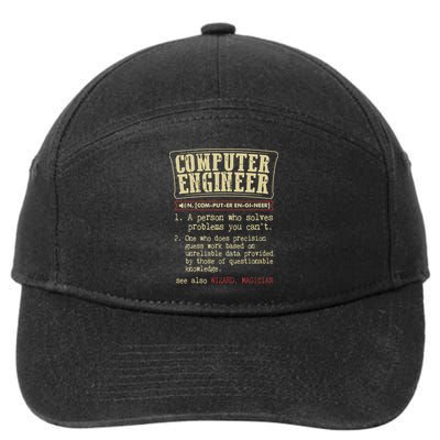 Computer Engineer Gift Funny Dictionary Definition 7-Panel Snapback Hat