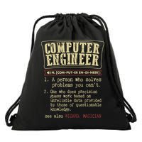 Computer Engineer Gift Funny Dictionary Definition Drawstring Bag
