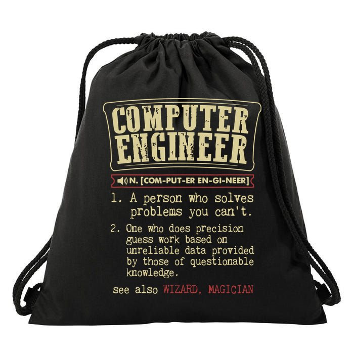 Computer Engineer Gift Funny Dictionary Definition Drawstring Bag