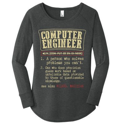 Computer Engineer Gift Funny Dictionary Definition Women's Perfect Tri Tunic Long Sleeve Shirt