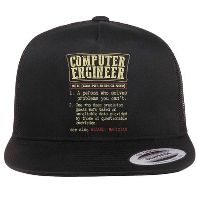 Computer Engineer Gift Funny Dictionary Definition Flatbill Hat