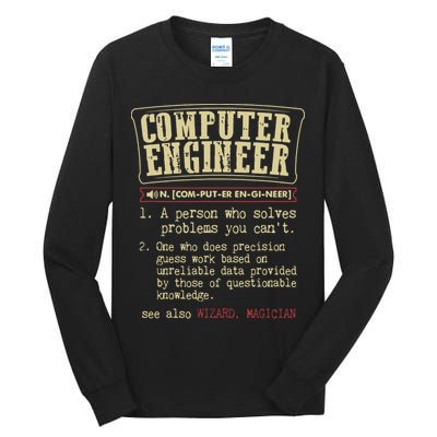 Computer Engineer Gift Funny Dictionary Definition Tall Long Sleeve T-Shirt