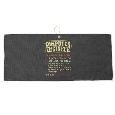 Computer Engineer Gift Funny Dictionary Definition Large Microfiber Waffle Golf Towel