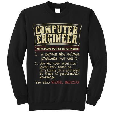 Computer Engineer Gift Funny Dictionary Definition Tall Sweatshirt