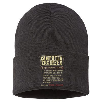 Computer Engineer Gift Funny Dictionary Definition Sustainable Knit Beanie