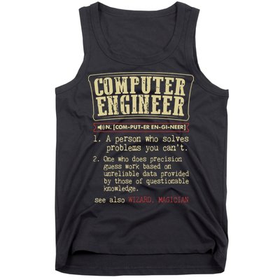 Computer Engineer Gift Funny Dictionary Definition Tank Top