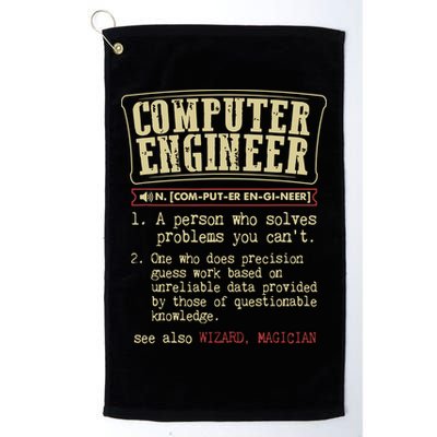 Computer Engineer Gift Funny Dictionary Definition Golf Towel
