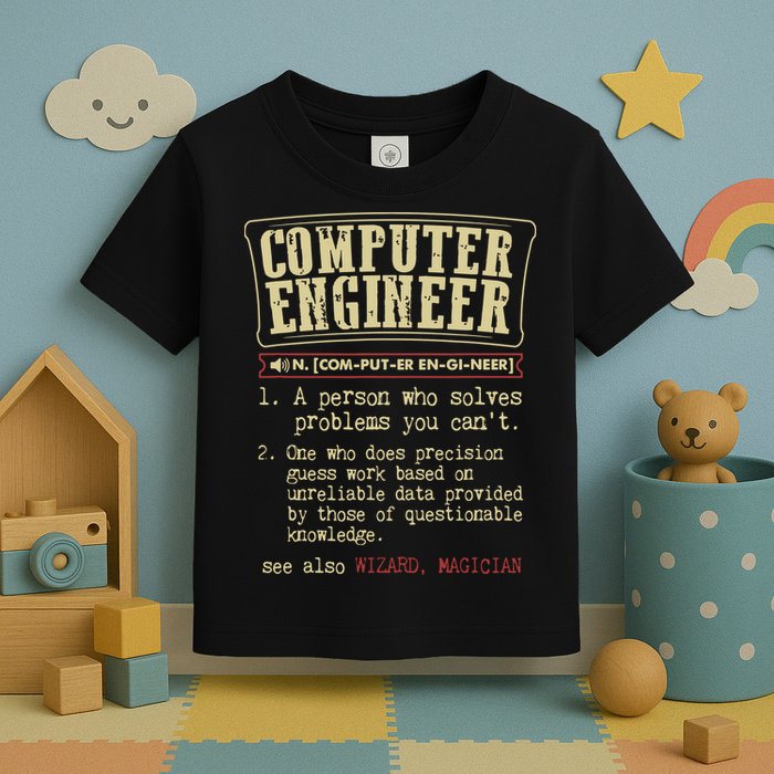 Computer Engineer Gift Funny Dictionary Definition Toddler T-Shirt