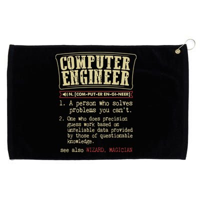 Computer Engineer Gift Funny Dictionary Definition Grommeted Golf Towel