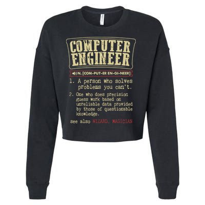Computer Engineer Gift Funny Dictionary Definition Cropped Pullover Crew