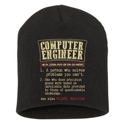Computer Engineer Gift Funny Dictionary Definition Short Acrylic Beanie