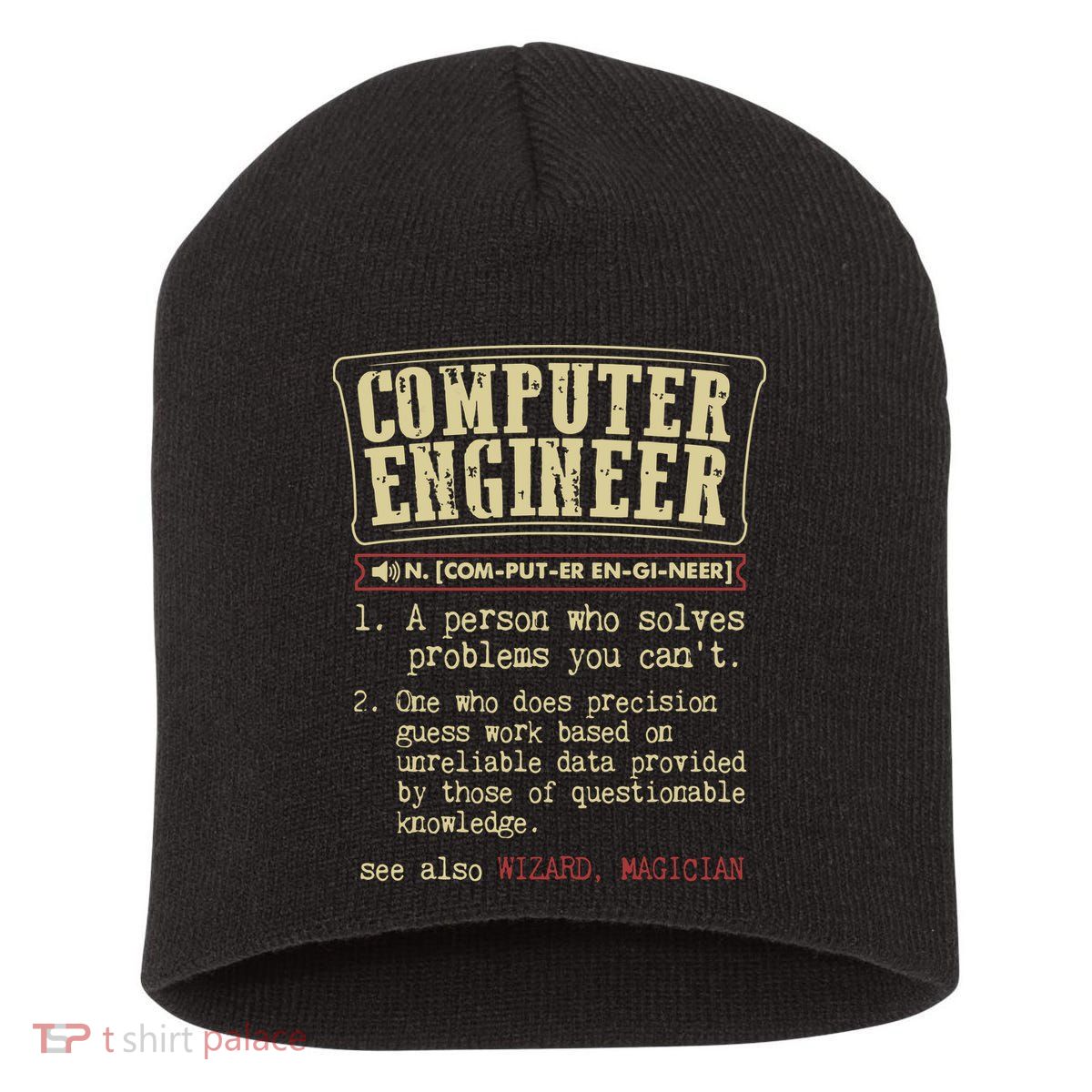 Computer Engineer Gift Funny Dictionary Definition Short Acrylic Beanie