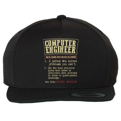 Computer Engineer Gift Funny Dictionary Definition Wool Snapback Cap