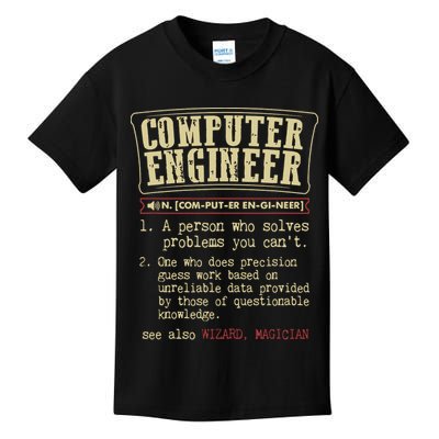 Computer Engineer Gift Funny Dictionary Definition Kids T-Shirt