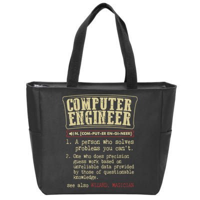 Computer Engineer Gift Funny Dictionary Definition Zip Tote Bag
