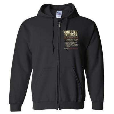 Computer Engineer Gift Funny Dictionary Definition Full Zip Hoodie