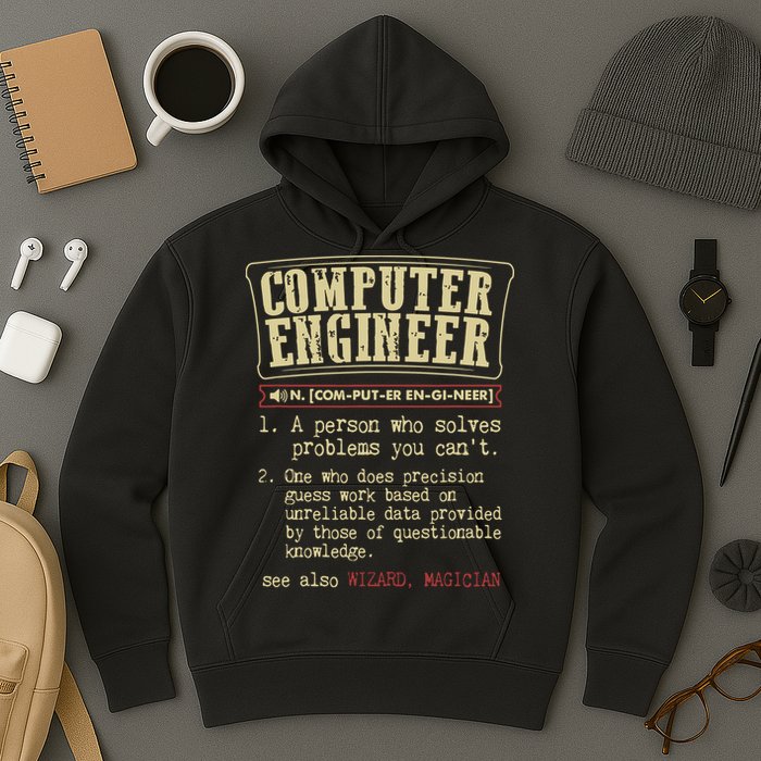 Computer Engineer Gift Funny Dictionary Definition Hoodie