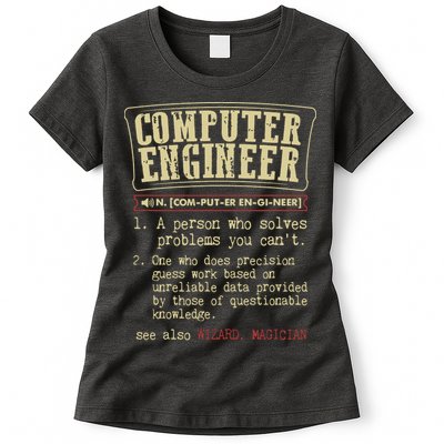 Computer Engineer Gift Funny Dictionary Definition Womens T-Shirt