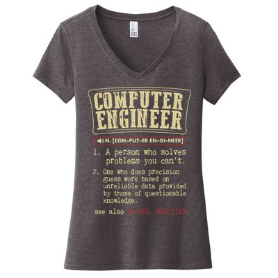 Computer Engineer Gift Funny Dictionary Definition Women's V-Neck T-Shirt