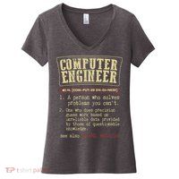 Computer Engineer Gift Funny Dictionary Definition Women's V-Neck T-Shirt