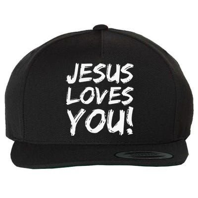 Christian Evangelism Gift For Jesus Loves You! Wool Snapback Cap