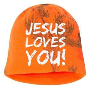 Christian Evangelism Gift For Jesus Loves You! Kati - Camo Knit Beanie