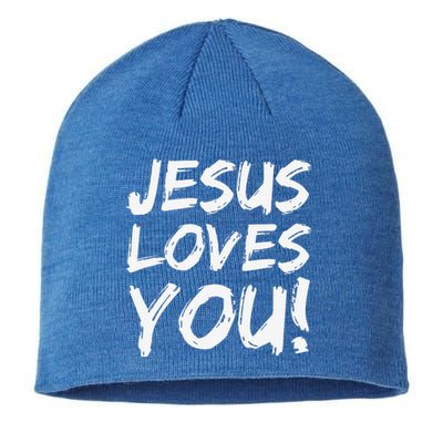 Christian Evangelism Gift For Jesus Loves You! Sustainable Beanie