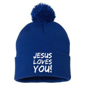 Christian Evangelism Gift For Jesus Loves You! Pom Pom 12in Knit Beanie