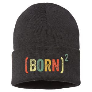 Christian Easter God Baptism Born Squared (Born)2 Sustainable Knit Beanie