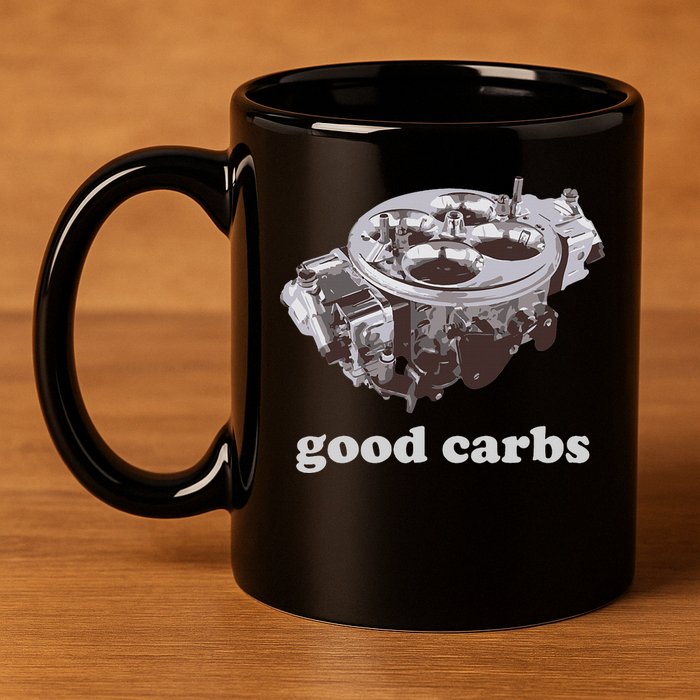 Car Enthusias Good Carbs 4 Barrel Carburetor 11oz C Handle Ceramic Mug