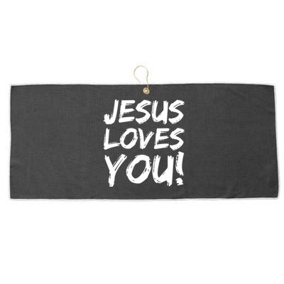 Christian Evangelism Gift Jesus Loves You! Gift Large Microfiber Waffle Golf Towel