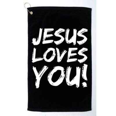 Christian Evangelism Gift Jesus Loves You! Gift Platinum Collection Golf Towel