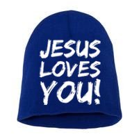 Christian Evangelism Gift Jesus Loves You! Gift Short Acrylic Beanie