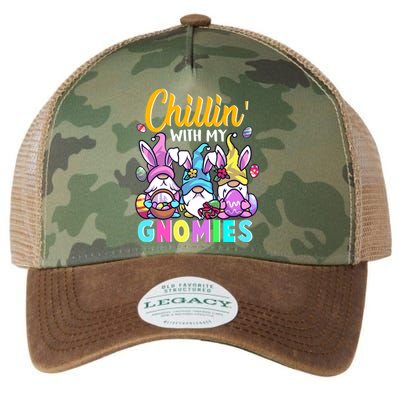 Cute Easter Gnomes Easter Bunnies Chillin With My Gnomies Gift Legacy Tie Dye Trucker Hat