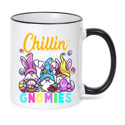 Cute Easter Gnomes Easter Bunnies Chillin With My Gnomies Gift 11oz Black Color Changing Mug