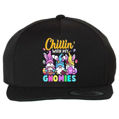 Cute Easter Gnomes Easter Bunnies Chillin With My Gnomies Gift Wool Snapback Cap