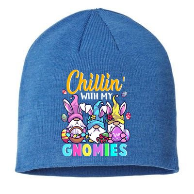 Cute Easter Gnomes Easter Bunnies Chillin With My Gnomies Gift Sustainable Beanie