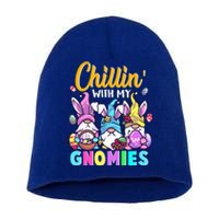 Cute Easter Gnomes Easter Bunnies Chillin With My Gnomies Gift Short Acrylic Beanie