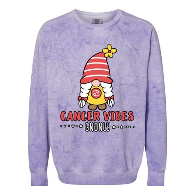 Cancer Energy Gnonly Astrology Gnome Zodiac Birth Sign Quote Gift Colorblast Crewneck Sweatshirt