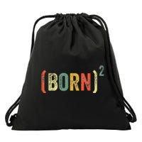 Christian Easter God Baptism Born Squared (Born)2 Drawstring Bag