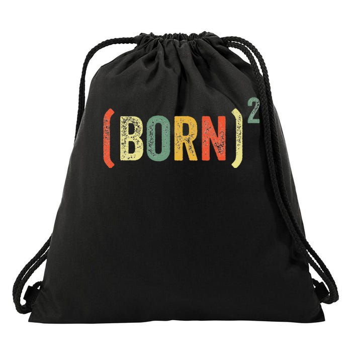 Christian Easter God Baptism Born Squared (Born)2 Drawstring Bag