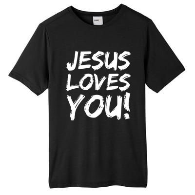 Christian Evangelism Gift Jesus Loves You! Gift Tall Fusion ChromaSoft Performance T-Shirt