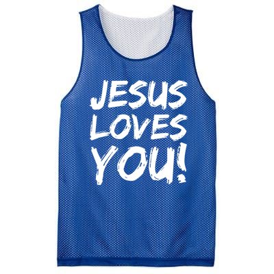 Christian Evangelism Gift Jesus Loves You! Gift Mesh Reversible Basketball Jersey Tank