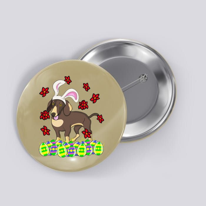 Cute Easter Gift Idea For Dachshund Doxie Weiner Dog Lovers Button