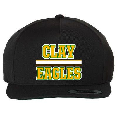 Clay Eagles Horizontal Stripes Wool Snapback Cap