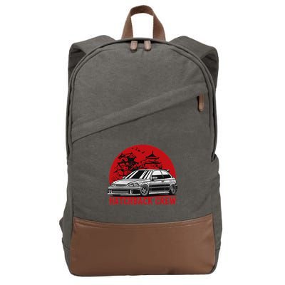 Civic Ek Hatchback Type R Japanese Car Cotton Canvas Backpack