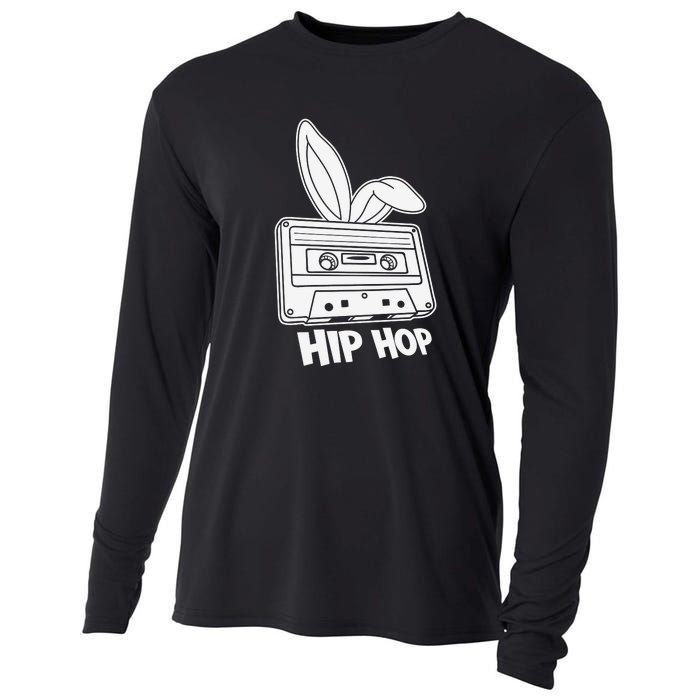 Cassette Easter Hip Hop Happy Easter Cute Ears Bunny Girl Women Cooling Performance Long Sleeve Crew