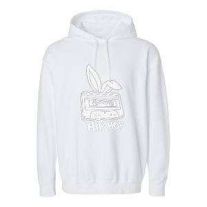 Cassette Easter Hip Hop Happy Easter Cute Ears Bunny Girl Women Garment-Dyed Fleece Hoodie