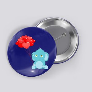 Cute Elephant Hearts Valentines Day Gift Button